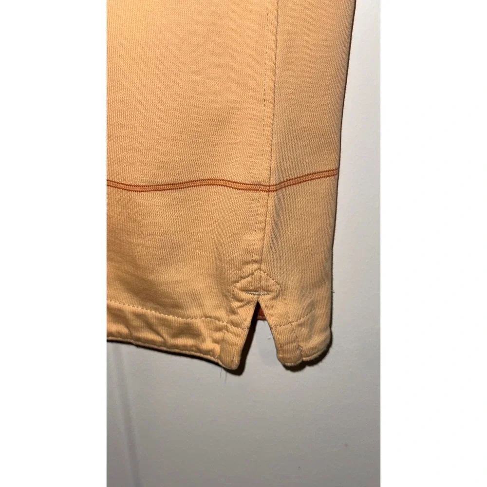 Banana Republic Mens Short Sleeve Striped Polo Shirt Orange Yellow Cotton Large